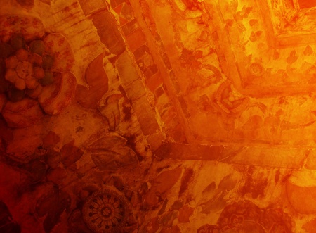 Abstract tessellated background - mediterranean grunge design, orange coloredの写真素材