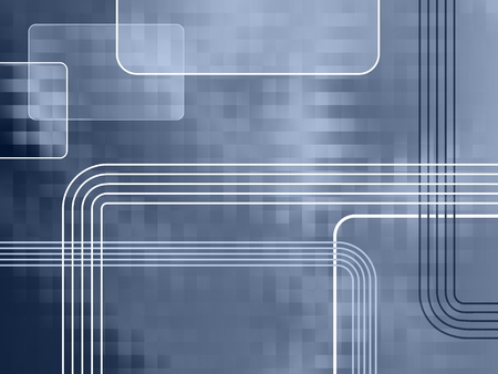 Checked business background, abstract board - blue grey colored square design with white lines - concept of network, computer, electronic, communication and the like.の写真素材