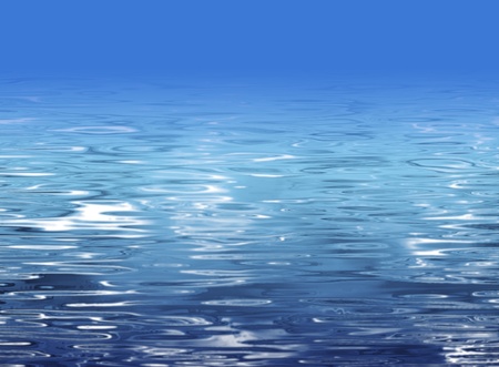 Abstract beach illustration - crystal clear water and blue sky