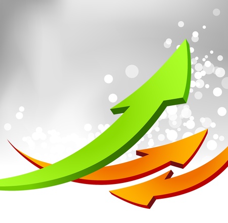 Arrow business design with abstract gray bokeh background - fresh corporate vector templateのイラスト素材