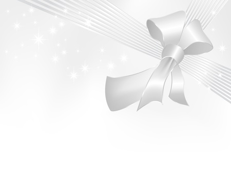 Silver ribbon with bow on white background with gradient to gray - suitable for present, birthday, card, wedding, greeting and Christmas designs
のイラスト素材