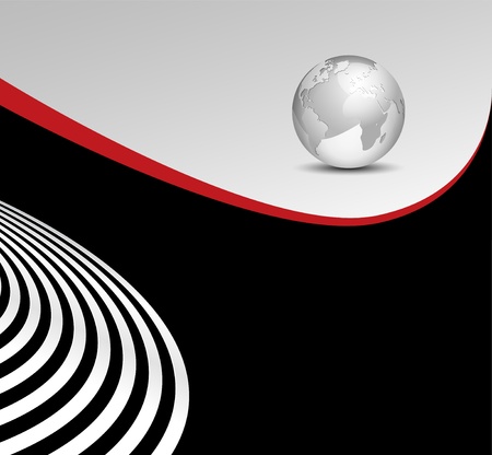 Abstract business background - globe with curved lines - vector illustrationのイラスト素材