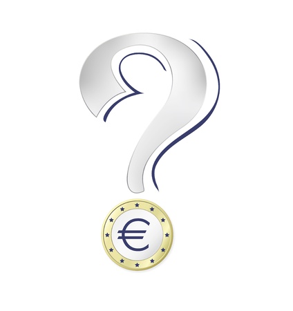 Euro coin with Euro sign - Euro crisis - currency concept against white background - vector illustrationのイラスト素材