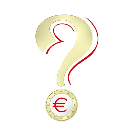 Euro crisis - Euro coin with Euro sign against white background - vector illustrationのイラスト素材