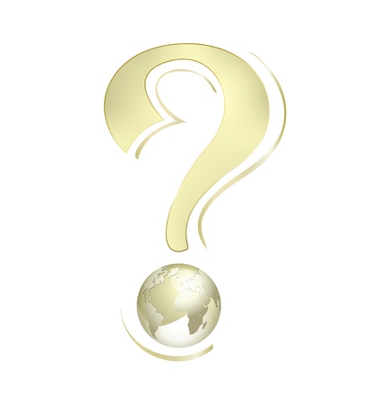 Global economic crises - globe with question mark against white background - vector illustrationのイラスト素材