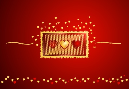 Greeting card background with hearts - suitable for birthday, Valentineのイラスト素材