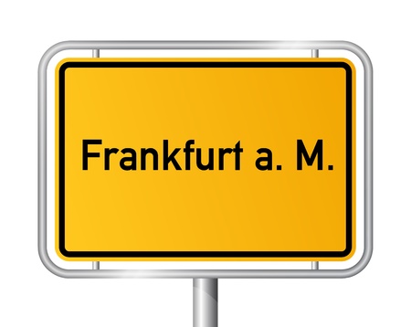 City limit sign FRANKFURT AM MAIN against white background - vector illustrationのイラスト素材