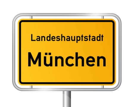 City limit sign MUNICH against white background - vector illustrationのイラスト素材
