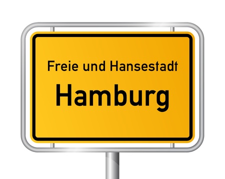 City limit sign HAMBURG against white background - vector illustrationのイラスト素材
