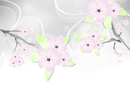 Spring flower background with abstract cherry blossomsのイラスト素材
