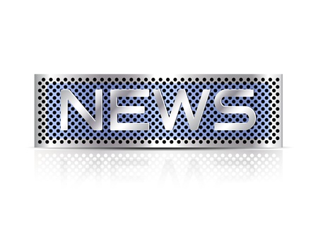 News advertising metal plate against white backgroundのイラスト素材