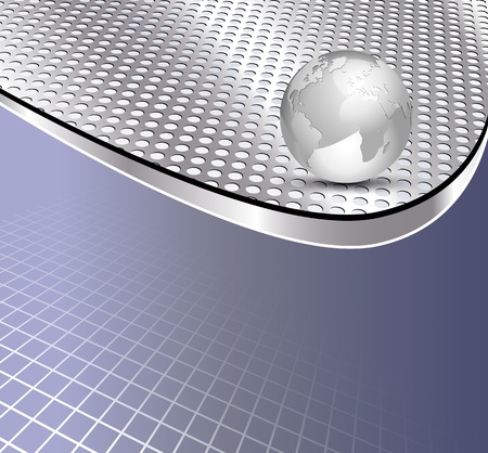 Globe on metal plate - global business world backgroundのイラスト素材