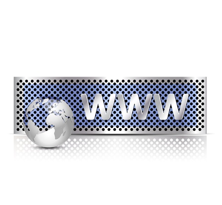 Globe internet icon www against white background - computer conceptのイラスト素材