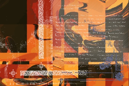 Grunge abstract background vintage style - coffee and chocolate template のイラスト素材