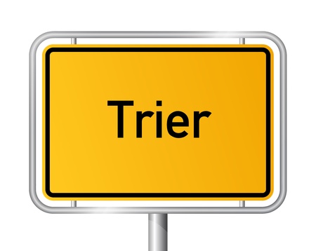 City limit sign TRIER against white background - Rhineland Palatinate, Rheinland Pfalz, Germanyのイラスト素材