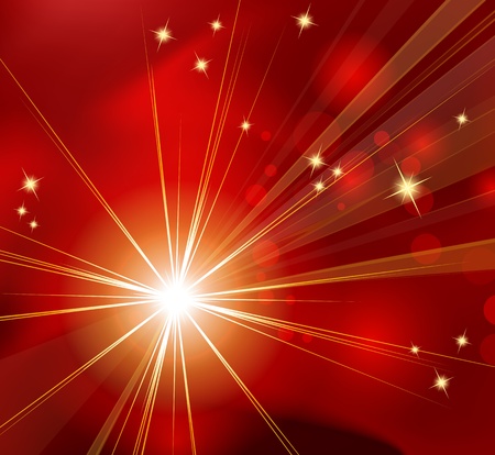 Red abstract background - sunburst, starburst - festive Christmas templateのイラスト素材