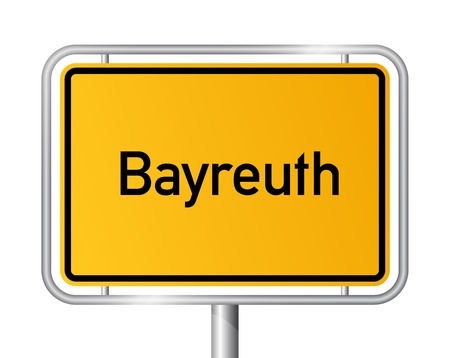 City limit sign Bayreuth against white background - signage - Bavaria, Bayern, Germanyのイラスト素材