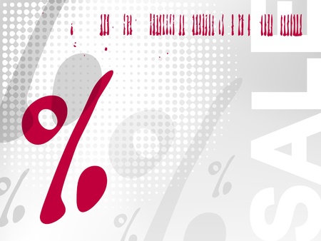 Sale background with percent sign and barcodeのイラスト素材