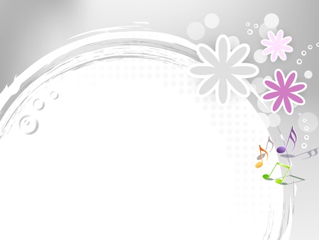 Floral border - flower frame - floral spring background with notesのイラスト素材