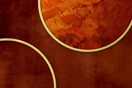 Dark red background - grunge texture with golden frameの写真素材