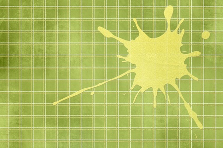 Green background - checked pattern - spring design with splashの写真素材