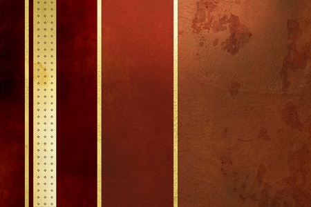 Red background - golden stripes - elegant grunge designの写真素材
