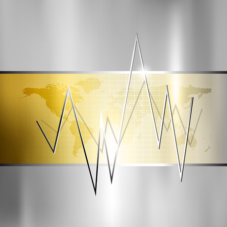 Finance background - stock market graph - silver gold business chartのイラスト素材