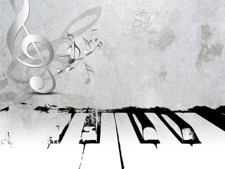 Grunge music background - piano sheet musicの写真素材