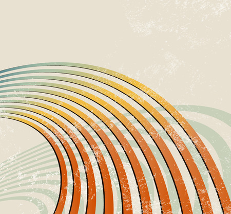 Retro background with curved lines - radio waves - abstract music templateのイラスト素材