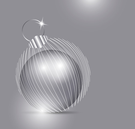 Silver Christmas ballのイラスト素材