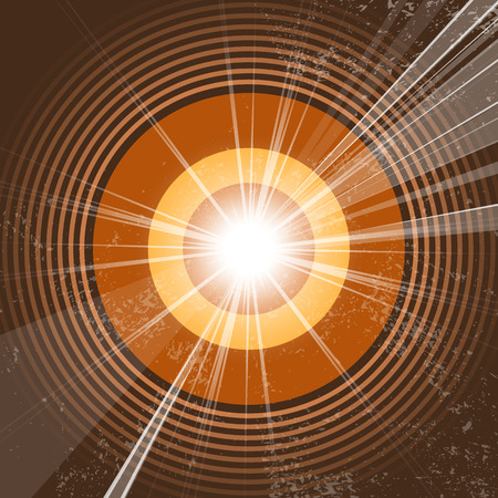 Retro music background - radio waves - grunge starburstのイラスト素材