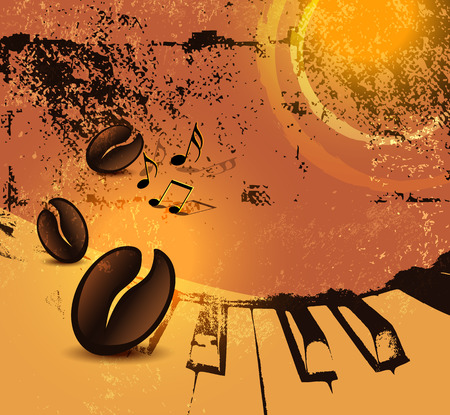 Grunge coffee background - abstract cafeteria posterのイラスト素材