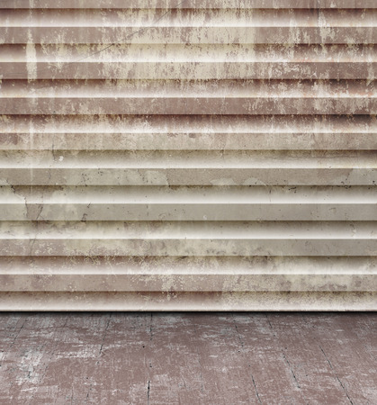 Grunge concrete room design - abstract industrial rusty wall texture with old floorの写真素材