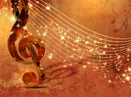 Music background grunge with abstract musical staffの写真素材