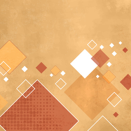 Yellow square background - retro rhombus patternのイラスト素材