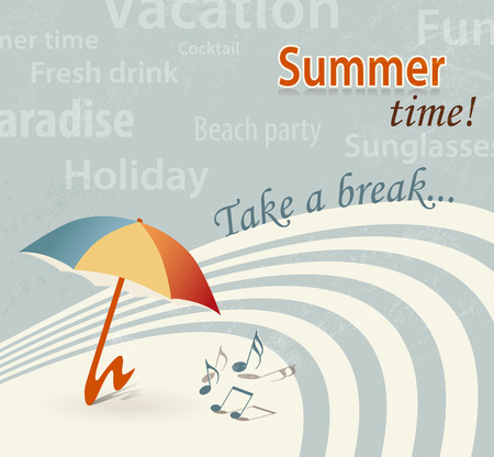 Retro summer background  summertime  take a breakのイラスト素材