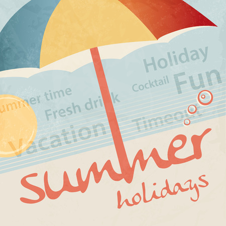 Summer holidays  tourism travel concept  retro vacation backgroundのイラスト素材