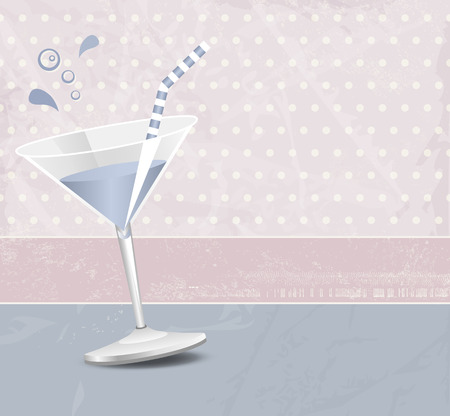 Vintage cocktail background in soft pastel colorsのイラスト素材