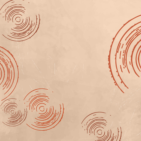 Beige background with circles in soft retro styleのイラスト素材