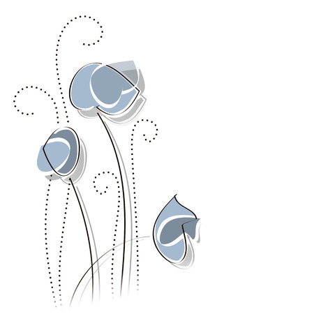 Soft blue flowers isolated against white backgroundのイラスト素材