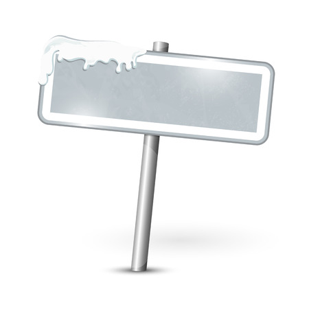 Winter sign snow covered isolatedのイラスト素材