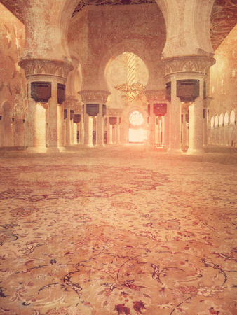 Sheikh Zayed Mosque in Abu Dhabi in vintage style - UAE - United Arab Emiratesのeditorial素材