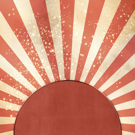 Red starburst background with round labelの写真素材