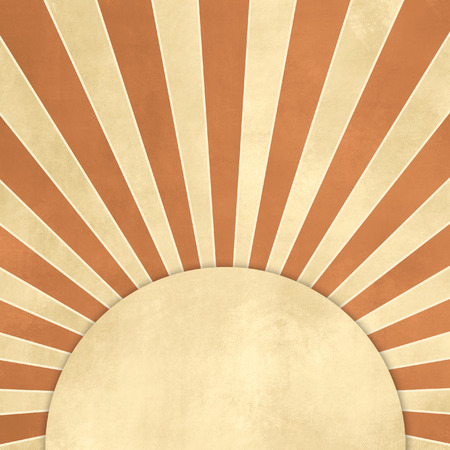 Starburst background retro brown beige with tan round labelの写真素材