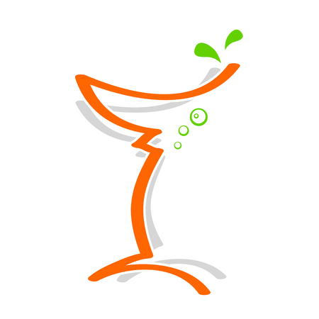 Cocktail glass icon in modern simple style for logo designのイラスト素材