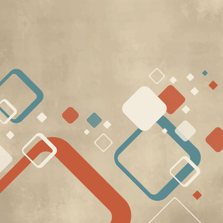 Abstract retro background with squares in 70s styleのイラスト素材