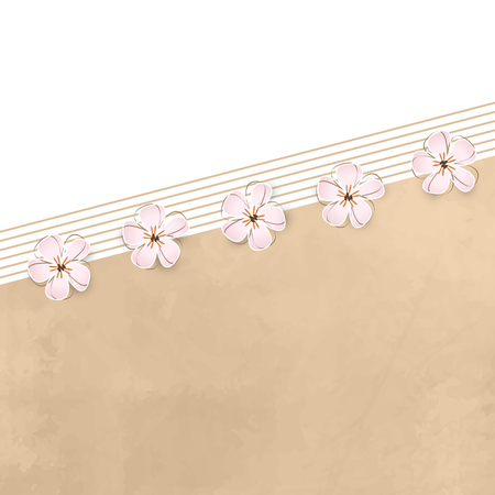 Flower border background in soft vintage style - floral invitation and greeting cardのイラスト素材