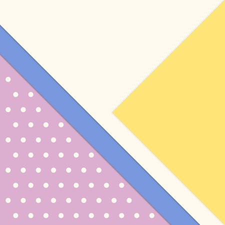 Simple abstract background with multicolored paper layers and dots patternのイラスト素材