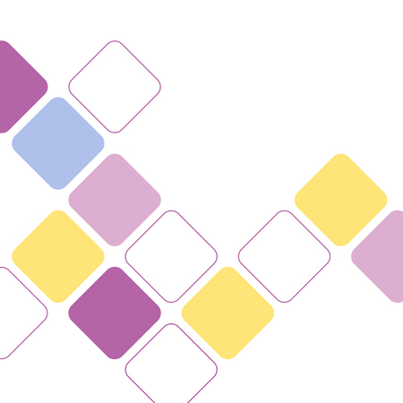Minimalist abstract flat square pattern design in pastel spring colors against white backgroundのイラスト素材