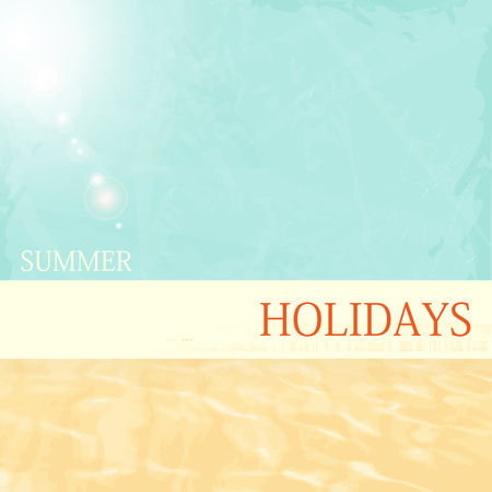 Summer holidays background - abstract vacation template with banner in retro styleのイラスト素材